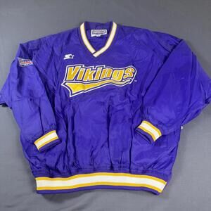 Vintage Minnesota Vikings NFL Pro Line Starter Pullover Windbreaker Men's XL